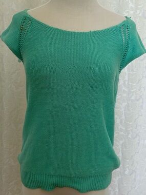 Roxy Open-Stitch Knit Top in teal